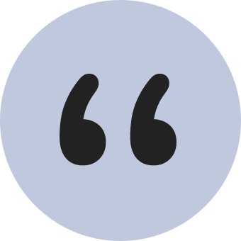 Quote bubble with blue background