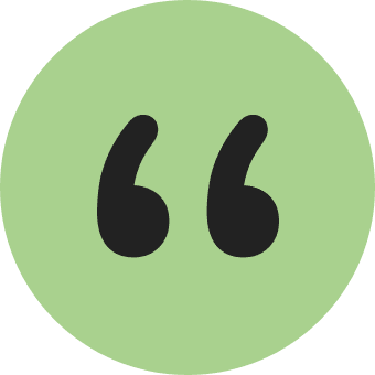 Quote bubble with green background
